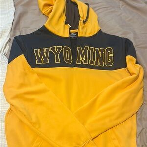 Colosseum Wyoming Black and Yellow Hoodie